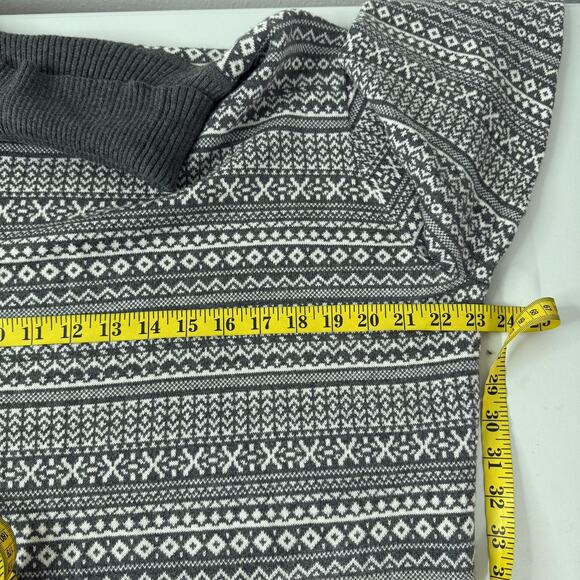 L.L.Bean Sweater Womens XL Gray White Turtleneck Fair Isle Nordic Cashmere Blend - Picture 9 of 11